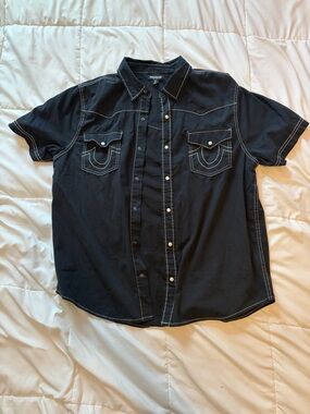 True Religion Button Down Short-Sleeve